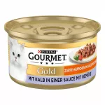 &Scaron;lapias maistas katėms Gourmet Gold, ver&scaron;iena su daržovėmis padaže, 85 g