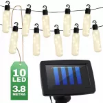 Saulės sodo girlianda 10x LED lemputės 3,8 m