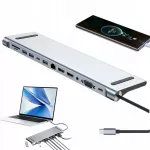 Adapteris-dokas BASEUS 12in1 su USB-C, HDMI, VGA, USB ir SD kortelių lizdu