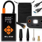 Elektrinis oro kompresorius 60W 5000mAh dviračiui ir automobiliui