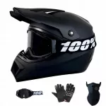 Motociklo &scaron;almas Cross Light su akiniais ir pir&scaron;tinėmis, dydis M (55&ndash;56 cm)