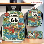 Vaiki&scaron;kas 3 dalių kuprinės rinkinys su Route 66 grafika
