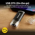 USB atmintinė Intenso Twist Line 128 GB, USB-C 3.2, juoda