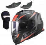 Motociklininko &scaron;almas LS2 FF800 Storm II Racer, matinė titano ir fluorescencinė, L dydis