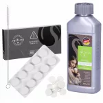 Universalios valymo tabletės kavos aparatui ir nukalkinimo skystis 250ml