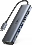 USB &scaron;akotuvas 7-in-1: Ethernet, HDMI, USB 3.0, Micro SD