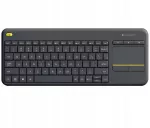 Belaidė klaviatūra su jutikliniu kilimėliu Logitech K400 Plus, CZ/SK, juoda
