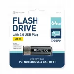USB atmintinė Platinet X-Depo 64GB, juoda, aliuminis