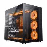 Kompiuterio korpusas GameMax Infinity BK, Midi-Tower, 2 kamerų, grūdinto stiklo panelė