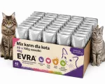 Drėgnas kačių ėdalas, įvairių skonių, 40 x 100 g (4 kg), pakuotėje