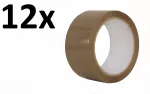 Lipni juosta 12 vnt., 48 mm x 60 jardų, ruda, PP, hot melt klijai