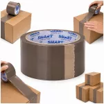 Lipni pakavimo juosta SMART, 48 mm x 60 m, ruda, stipri, su kaučiukiniu kliju pagrindu