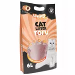 Kačių kraikas UNIQ PETS, biologi&scaron;kai skaidomas, tofu, persikų kvapo, 2,5 kg / 6 l