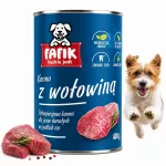 &Scaron;unų konservai FAFIK su jautiena, 400 g, suaugusiems