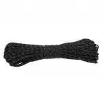 Palapinės virvė 4 mm, 31 m, atspindinti, 9 gijų, juoda, nailonas