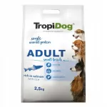 Sausas pa&scaron;aras mažų veislių suaugusiems &scaron;unims TROPIDOG PREMIUM su la&scaron;i&scaron;a ir ryžiais, 2,5 kg