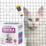 Balkono tinklas katėms BLACK CAT, 5x3 m, montuojamas be gręžimo