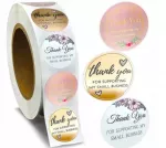 Lipnios etiketės &bdquo;Thank you&ldquo;, 25 mm, 500 vnt., 2,5 ritinio