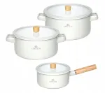Puodų rinkinys GERLACH Natur Enamel, balti, 6 vnt.