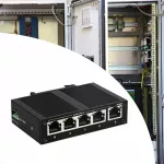 Pramoninis Ethernet komutatorius 5 portų, 10/100 Mbps, kompakti&scaron;kas
