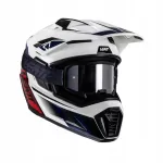 Enduro &scaron;almas LEATT ADV 8.5 Composite, balta ir mėlyna, su 4.5 akiniais, S dydis