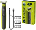 Kūno ir veido skutimosi peiliukas PHILIPS ONEBLADE 360, dvi&scaron;alis trimeris