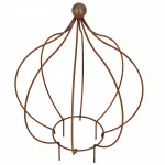 Sodo dekoratyvinė metalinė svogūno figūrėlė, 49 cm, rūdžių spalvos