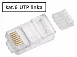 RJ45/8P8C UTP Cat.6 tinklo ki&scaron;tukai, AWG24-27, 10 vnt.