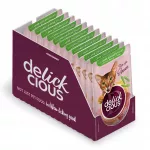 &Scaron;lapi katės pa&scaron;arai DELICKCIOUS su ėriena, vi&scaron;tiena ir žaliomis pupelėmis, 12 x 85 g