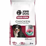 Sausas maistas didelių veislių suaugusiems &scaron;unims John Dog Good Form, vi&scaron;tiena, 3 kg