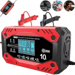 Akumuliatoriaus įkroviklis su LCD, 12V 10A, automatinis, remonto funkcija