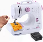 Mini siuvimo ma&scaron;ina CRAFTS&CO pradedantiesiems, 12 dygsnių, su overloku