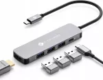 USB &scaron;akotuvas NOVOO USB-C, 5 jungtys, NVHUBGY05PDNS
