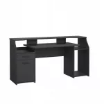Žaidimų stalas su spintele ir praplatėjimu FUNCTION PLUS, 170 cm, pilkas matinės spalvos