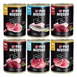 &Scaron;unų ėdalas Pan Mięsko konservuotas, 3 skoniai, 6 x 400 g