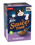 &Scaron;lapias kačių ėdalas Felix Sauce Time su vi&scaron;tiena ir la&scaron;i&scaron;a, 6 x 40 g