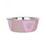 Nerūdijančio plieno dubenėlis Barry King su letenėlės ra&scaron;tu, neslystantis, 17 cm, 900 ml
