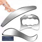 Gua Sha metalinė masažo plok&scaron;telė nugarai, kaklui ir pėdoms, 3 viename