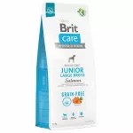 Sausas maistas didelių veislių jauniems &scaron;unims Brit Care Grain-Free su la&scaron;i&scaron;a, 12 kg