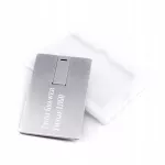 Metalinė USB atmintinė 128GB sidabrinė su dėžute ir graviruotu logotipu