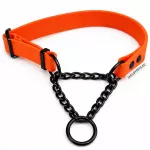 Pusiau užveržiantis antkaklis vidutiniam &scaron;uniui MARTINGALE M, oranžinis, HEXA Biothane