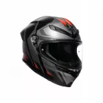 Motociklo &scaron;almas AGV K6 S, juoda/pilka/raudona matinė, S dydis