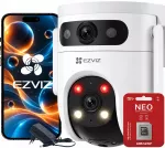 Sukiojama WiFi kamera EZVIZ H9C, 10 MP (5+5 MP), su 64 GB atminties kortele