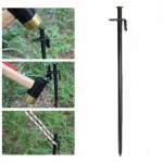 Plieniniai palapinės kuoliukai, 30 cm x 9 mm, su kabliu ir skylute