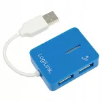 USB &scaron;akotuvas Logilink UA0136, 4 jungtys, USB 2.0, mėlynas