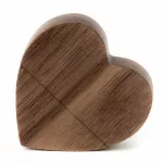 USB atmintinė 64 GB, medinė, tamsaus rie&scaron;uto, HEART ECO