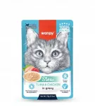 Konservuotas kačių maistas Wanpy, tro&scaron;kinta tunas ir vi&scaron;tiena padaže, 70 g