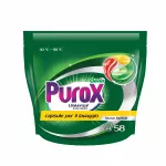 Skalbimo kapsulės PUROX TriCaps universalios, 58 vnt., 13 g, doypack pakuotė
