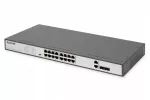 Komutatorius Digitus 16 PoE, 19", 2 uplink portai, nevaldomas