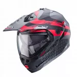 Motociklo &scaron;almas Caberg Tourmax X, pilkas matinės spalvos su juodais ir raudonais akcentais, XL dydis